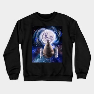 Cosmic Space Wolf Wolves Howling At Moon Crewneck Sweatshirt